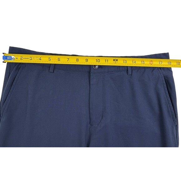 Greg Norman Everbest Mini Grid Check Performance Golf Pants Navy Stretch 36x29 - Picture 7 of 11